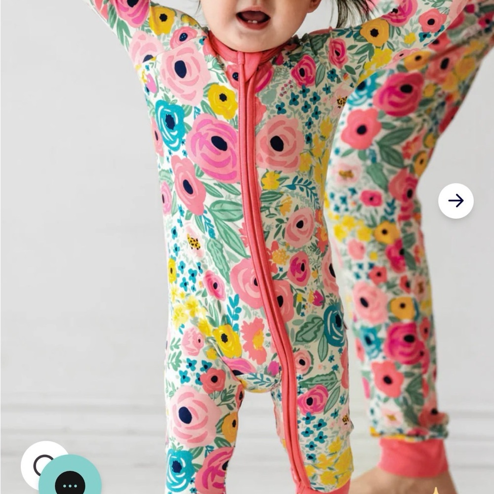 Little Sleepies Pink Floral Kids Footie